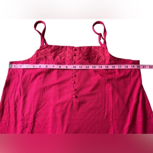 Torrid Texture Knit Woven Eyelet‎ Square Neck Swing Tank top pink size 1X - Picture 9 of 9